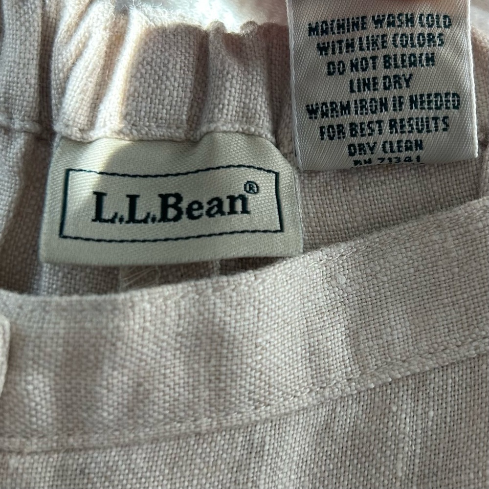 Ll Bean | 100% Linen Tan Matching Set Size 8 Pant… - image 2